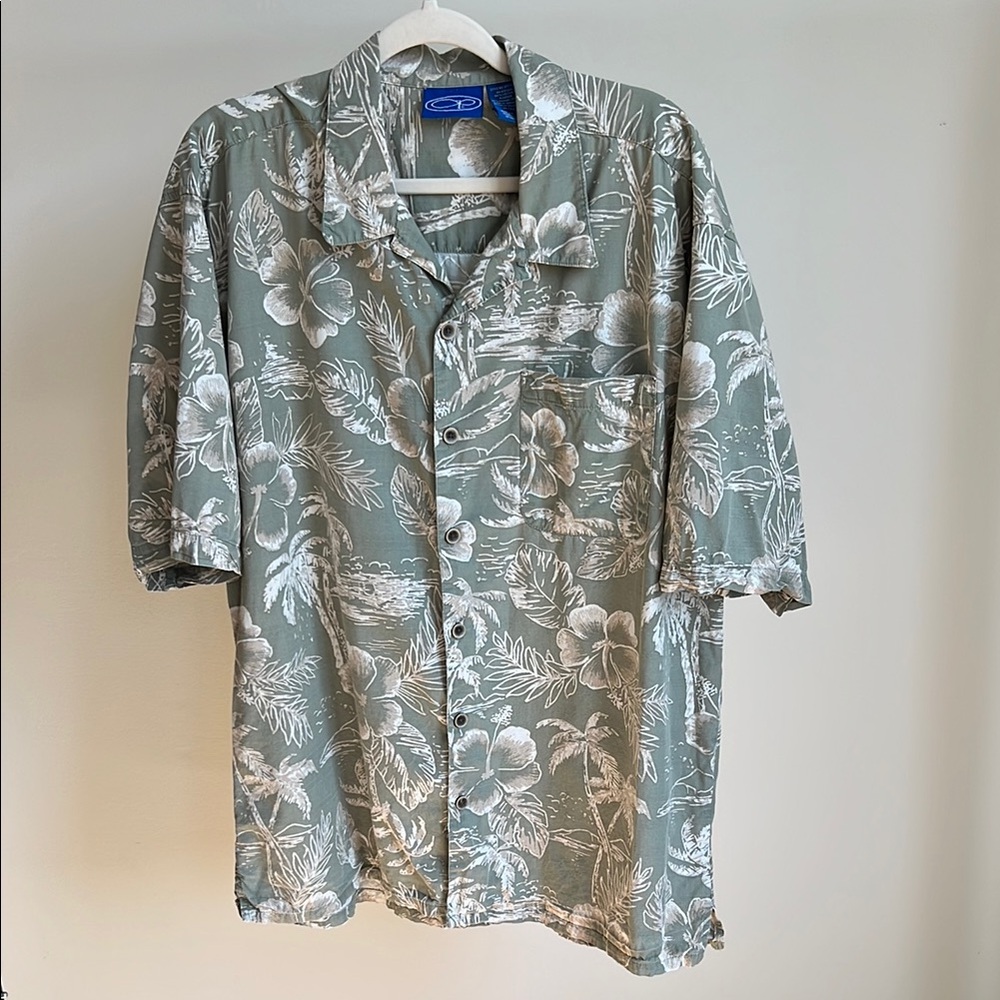 Ocean Pacific Floral Palm Tree Print Shirt